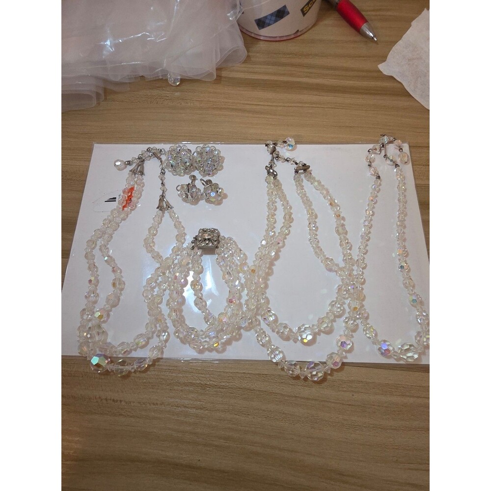 Aurora borealis crystal bead jewelry lot